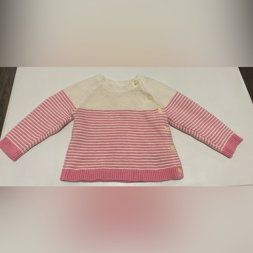 GAP Pink and Cream Striped Sweater Casual Knit